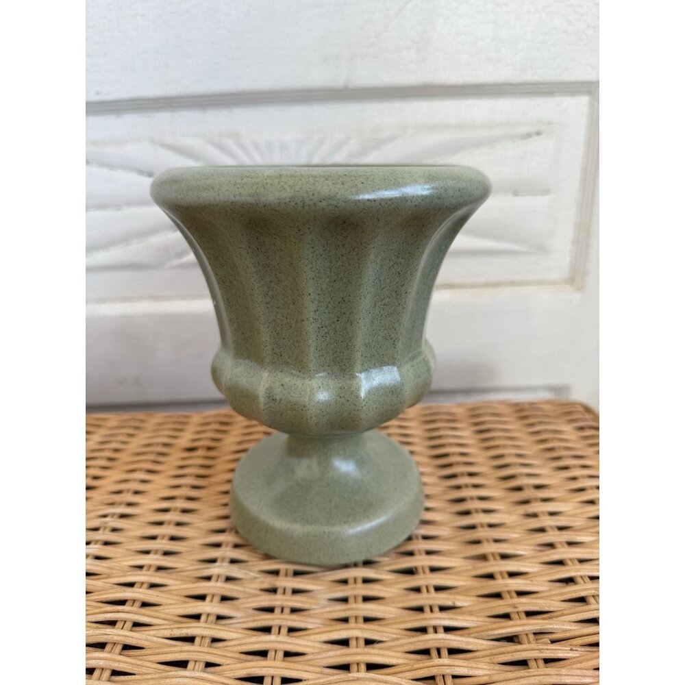 Vintage 50's Haeger Speckled Green Urn Planter Pot Vase